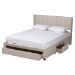 Baxton Studio Coronado Mid-Century Modern Transitional Beige Fabric Queen Size 3-Drawer Storage Platform Bed - BSOCF 9270-B-Coronado-B-Beige-Queen