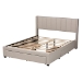 Baxton Studio Coronado Mid-Century Modern Transitional Beige Fabric Queen Size 3-Drawer Storage Platform Bed - BSOCF 9270-B-Coronado-B-Beige-Queen