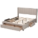 Baxton Studio Coronado Mid-Century Modern Transitional Beige Fabric Queen Size 3-Drawer Storage Platform Bed - BSOCF 9270-B-Coronado-B-Beige-Queen