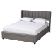 Baxton Studio Coronado Mid-Century Modern Transitional Grey Fabric Full Size 3-Drawer Storage Platform Bed