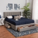 Baxton Studio Coronado Mid-Century Modern Transitional Grey Fabric Full Size 3-Drawer Storage Platform Bed - BSOCF 9270-B-Coronado-B-Grey-Full