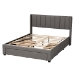 Baxton Studio Coronado Mid-Century Modern Transitional Grey Fabric Full Size 3-Drawer Storage Platform Bed - BSOCF 9270-B-Coronado-B-Grey-Full