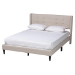 Baxton Studio Casol Mid-Century Modern Transitional Beige Fabric Upholstered Queen Size Platform Bed