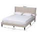 Baxton Studio Casol Mid-Century Modern Transitional Beige Fabric Upholstered Queen Size Platform Bed - BSOCF 9272-C-Vele-C-Beige-Queen