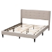 Baxton Studio Casol Mid-Century Modern Transitional Beige Fabric Upholstered Queen Size Platform Bed - BSOCF 9272-C-Vele-C-Beige-Queen