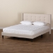 Baxton Studio Casol Mid-Century Modern Transitional Beige Fabric Upholstered Queen Size Platform Bed - BSOCF 9272-C-Vele-C-Beige-Queen
