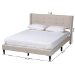 Baxton Studio Casol Mid-Century Modern Transitional Beige Fabric Upholstered Queen Size Platform Bed - BSOCF 9272-C-Vele-C-Beige-Queen