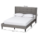 Baxton Studio Casol Mid-Century Modern Transitional Grey Fabric Upholstered Queen Size Platform Bed - BSOCF 9272-C-Vele-C-Grey-Queen