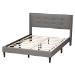 Baxton Studio Casol Mid-Century Modern Transitional Grey Fabric Upholstered Queen Size Platform Bed - BSOCF 9272-C-Vele-C-Grey-Queen