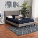 Baxton Studio Casol Mid-Century Modern Transitional Grey Fabric Upholstered Queen Size Platform Bed - BSOCF 9272-C-Vele-C-Grey-Queen