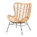 Baxton Studio Colorado Modern Bohemian Natural Brown Rattan and Black Metal Accent Chair