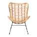 bali & pari Colorado Modern Bohemian Natural Brown Rattan and Black Metal Accent Chair - BSOColorado-Natural/Rattan-CC
