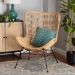 bali & pari Colorado Modern Bohemian Natural Brown Rattan and Black Metal Accent Chair - BSOColorado-Natural/Rattan-CC
