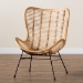 bali & pari Colorado Modern Bohemian Natural Brown Rattan and Black Metal Accent Chair - BSOColorado-Natural/Rattan-CC