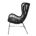 bali & pari Colorado Modern Bohemian Black Rattan and Metal Accent Chair - BSOColorado-Black/Rattan-CC