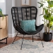 bali & pari Colorado Modern Bohemian Black Rattan and Metal Accent Chair - BSOColorado-Black/Rattan-CC