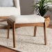 Baxton Studio Roxy Mid-Century Modern Off-White Boucle Upholstered and Walnut Brown Finished Wood Ottoman Footstool - BSOBBT5266-Cream/Walnut-Stool