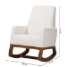 Baxton Studio Yashiya Mid-Century Modern Off-White Boucle Upholstered and Walnut Brown Finished Wood Rocking Chair - BSOBBT5199-Cream/Walnut-RC