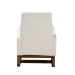 Baxton Studio Yashiya Mid-Century Modern Off-White Boucle Upholstered and Walnut Brown Finished Wood 2-Piece Rocking Chair and Ottoman Set - BSOBBT5199-Cream/Walnut Set