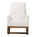 Baxton Studio Yashiya Mid-Century Modern Off-White Boucle Upholstered and Walnut Brown Finished Wood Rocking Chair - BSOBBT5199-Cream/Walnut-RC