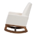 Baxton Studio Yashiya Mid-Century Modern Off-White Boucle Upholstered and Walnut Brown Finished Wood Rocking Chair - BSOBBT5199-Cream/Walnut-RC