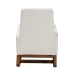 Baxton Studio Yashiya Mid-Century Modern Off-White Boucle Upholstered and Walnut Brown Finished Wood Rocking Chair - BSOBBT5199-Cream/Walnut-RC