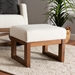 Baxton Studio Yashiya Mid-Century Modern Off-White Boucle Upholstered and Walnut Brown Finished Wood Ottoman Footstool - BSOBBT5200-Cream/Walnut-Stool
