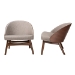 Baxton Studio Lovella Mid-Century Modern Grey Fabric and Walnut Brown Finished Wood 2-Piece Accent Chair Set - BSOLovella-Walnut-CC