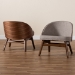 Baxton Studio Lovella Mid-Century Modern Grey Fabric and Walnut Brown Finished Wood 2-Piece Accent Chair Set - BSOLovella-Walnut-CC