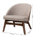 Baxton Studio Lovella Mid-Century Modern Grey Fabric and Walnut Brown Finished Wood 2-Piece Accent Chair Set - BSOLovella-Walnut-CC