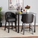 Baxton Studio Theron Mid-Century Transitional Dark Brown Faux Leather and Espresso Brown Finished Wood 2-Piece Swivel Counter Stool Set - BSOBBT5210C-Brown/Dark Brown-CS