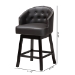 Baxton Studio Theron Mid-Century Transitional Dark Brown Faux Leather and Espresso Brown Finished Wood 2-Piece Swivel Counter Stool Set - BSOBBT5210C-Brown/Dark Brown-CS