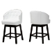 Baxton Studio Theron Mid-Century Transitional White Faux Leather and Espresso Brown Finished Wood 2-Piece Swivel Counter Stool Set