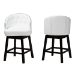 Baxton Studio Theron Mid-Century Transitional White Faux Leather and Espresso Brown Finished Wood 2-Piece Swivel Counter Stool Set - BSOBBT5210C-White/Dark Brown-CS