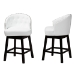 Baxton Studio Theron Mid-Century Transitional White Faux Leather and Espresso Brown Finished Wood 2-Piece Swivel Counter Stool Set - BSOBBT5210C-White/Dark Brown-CS
