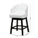 Baxton Studio Theron Mid-Century Transitional White Faux Leather and Espresso Brown Finished Wood 2-Piece Swivel Counter Stool Set - BSOBBT5210C-White/Dark Brown-CS