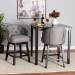 Baxton Studio Theron Mid-Century Transitional Grey Fabric and Espresso Brown Finished Wood 2-Piece Swivel Counter Stool Set - BSOBBT5210C-Grey/Dark Brown-CS