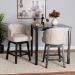 Baxton Studio Theron Mid-Century Transitional Light Beige Fabric and Espresso Brown Finished Wood 2-Piece Swivel Counter Stool Set - BSOBBT5210C-Light Beige/Dark Brown-CS