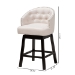 Baxton Studio Theron Mid-Century Transitional Light Beige Fabric and Espresso Brown Finished Wood 2-Piece Swivel Counter Stool Set - BSOBBT5210C-Light Beige/Dark Brown-CS