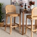 bali & pari Adrena Modern Bohemian Natural Brown Rattan Bar Stool - BSOAdrena-Rattan-BS