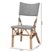 bali & pari Wagner Modern French Black and White Weaving and Natural Rattan Bistro Chair - BSOBC006-Rattan-DC