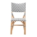 Baxton Studio Shai Modern French Grey and White Weaving and Natural Rattan Bistro Chair - BSOBC007-Rattan-DC