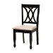 Baxton Studio Maya Modern Beige Fabric and Espresso Brown Finished Wood 7-Piece Dining Set - BSOMaya-Sand/Dark Brown-7PC Dining Set