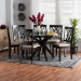 Baxton Studio Maya Modern Beige Fabric and Espresso Brown Finished Wood 7-Piece Dining Set - BSOMaya-Sand/Dark Brown-7PC Dining Set