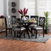 Baxton Studio Jana Modern Grey Fabric and Espresso Brown Finished Wood 7-Piece Dining Set - BSOJana-Grey/Dark Brown-7PC Dining Set