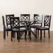 Baxton Studio Jana Modern Grey Fabric and Espresso Brown Finished Wood 7-Piece Dining Set - BSOJana-Grey/Dark Brown-7PC Dining Set