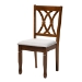 Baxton Studio Maya Modern Grey Fabric and Walnut Brown Finished Wood 7-Piece Dining Set - BSOMaya-Grey/Walnut-7PC Dining Set