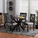 Baxton Studio Karel Modern Grey Fabric and Espresso Brown Finished Wood 5-Piece Dining Set - BSOKarel-Grey/Dark Brown-5PC Dining Set