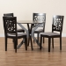 Baxton Studio Karel Modern Grey Fabric and Espresso Brown Finished Wood 5-Piece Dining Set - BSOKarel-Grey/Dark Brown-5PC Dining Set