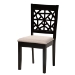 Baxton Studio Karel Modern Beige Fabric and Espresso Brown Finished Wood 5-Piece Dining Set - BSOKarel-Sand/Dark Brown-5PC Dining Set